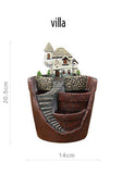 (Test product) Creative Castle House Shaped Resin Garden Pot New Novelty Bonsai Plant Flower Pot For Office Desk Decorations