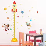 Solar System Rocket Height Measure Chart Wall Stickers